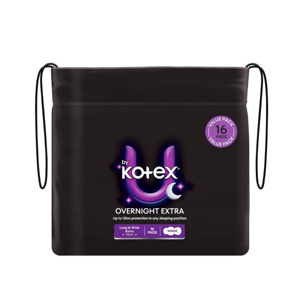 U BY KOTEX OVERNIGHT LONG BULK PADS 16 PACK