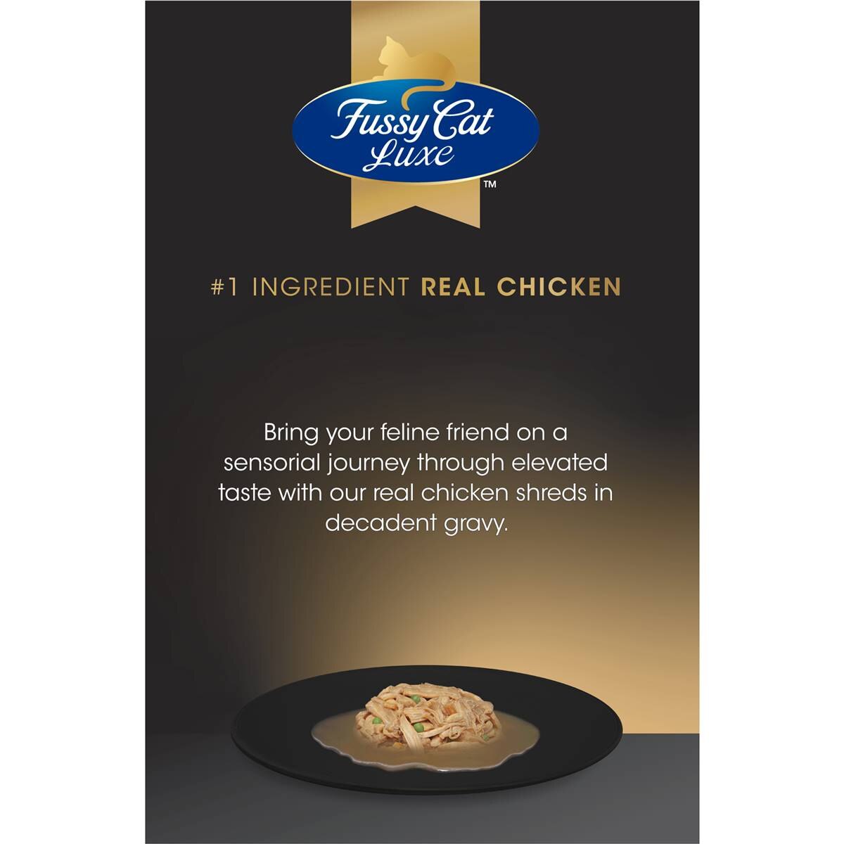 Fussy Cat Chicken Shreds In Decadent Gravy Wet Cat Food 70g x 12 pack