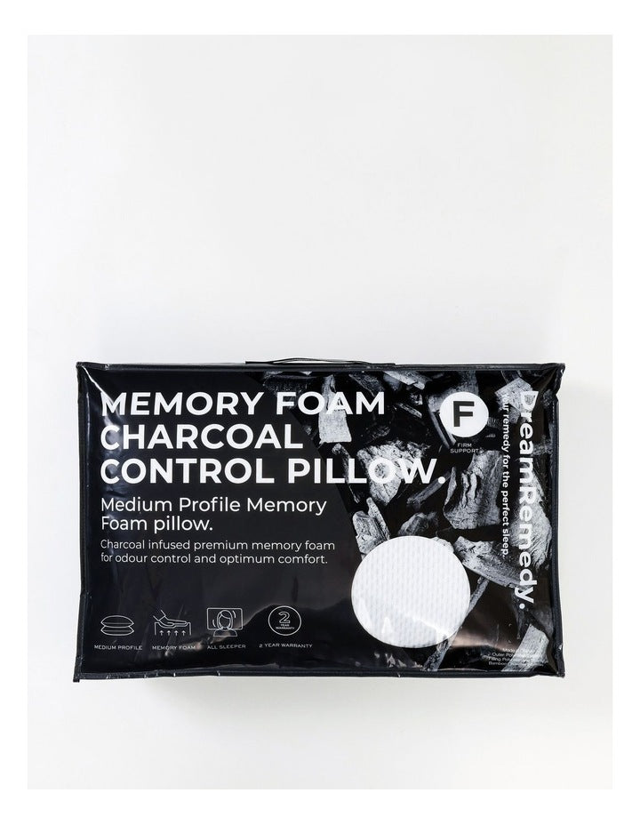 Charcoal Memory Foam Pillow in White