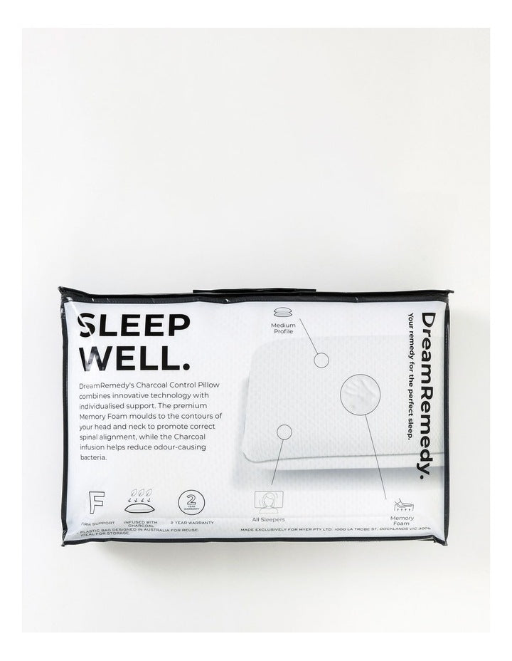 Charcoal Memory Foam Pillow in White
