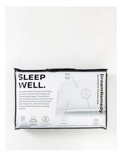 Charcoal Memory Foam Pillow in White