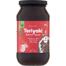 Woolworths Teriyaki Simmer Sauce 500g