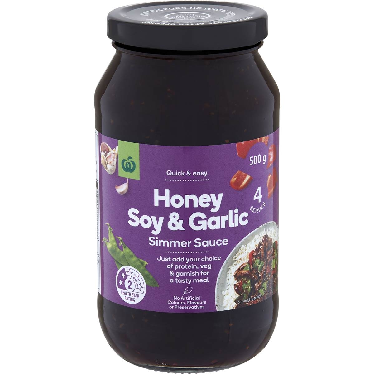 Woolworths Honey Soy & Garlic Simmer Sauce 500g