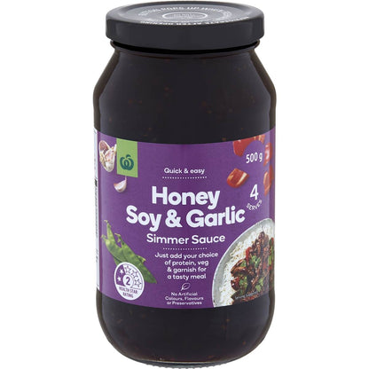 Woolworths Honey Soy & Garlic Simmer Sauce 500g