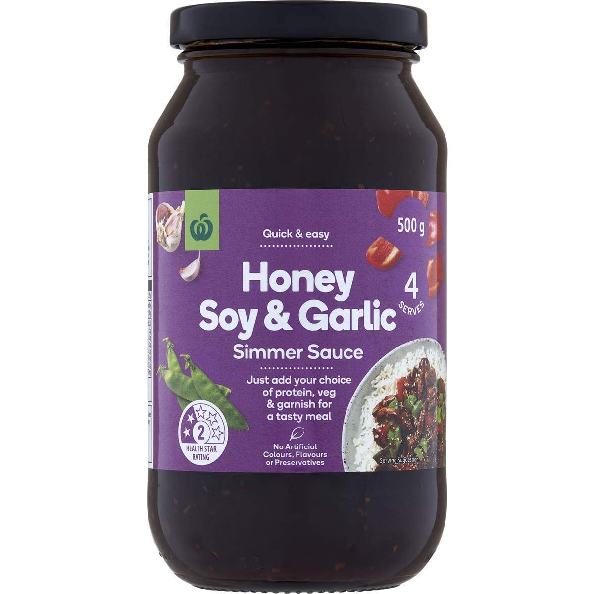 Woolworths Honey Soy & Garlic Simmer Sauce 500g
