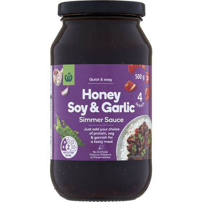 Woolworths Honey Soy & Garlic Simmer Sauce 500g
