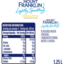 Mount Franklin Lightly Sparkling Water Pineapple 1.25L