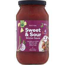 Woolworths Sweet & Sour Simmer Sauce 500g