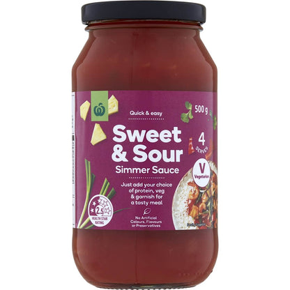 Woolworths Sweet & Sour Simmer Sauce 500g