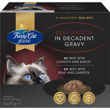 Fussy Cat Beef Shreds In Decadent Gravy Wet Cat Food 70g x 12 pack