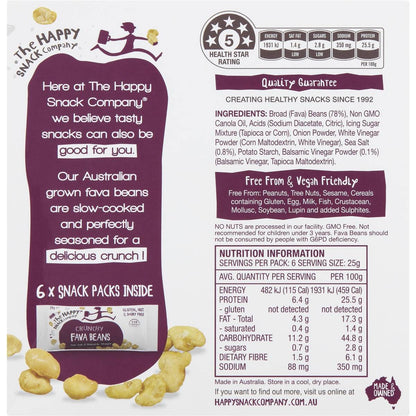 The Happy Snack Company Roasted Fava Beans Sea Salt And Balsamic Vinegar 6 Pack