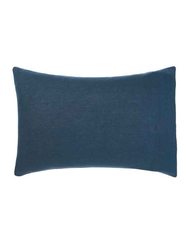 Nimes Washed European Linen Sheet Set In Navy
