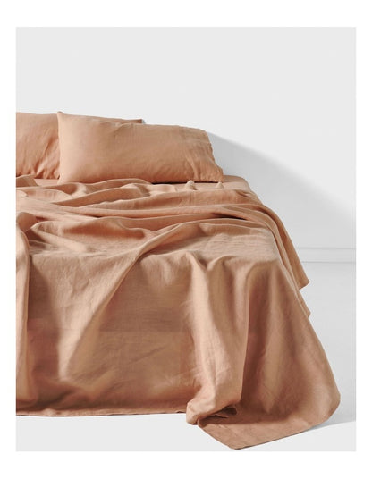 Nimes Washed European Sheet Set in Clay