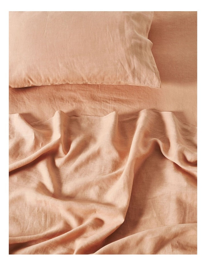 Nimes Washed European Sheet Set in Clay
