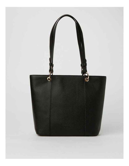 Ajay Zip Top Tote Bag in Black