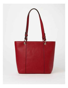 Ajay Zip Top Tote Bag in Red