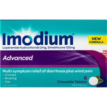 Imodium Advanced Diarrhoea Plus Wind Pain Relief Chewable Tablets 6 Pack