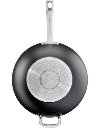 Specialty Premium Hard Anodised Induction Non-Stick Wok with Lid 32cm in Black