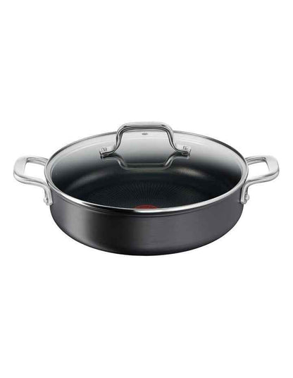 Specialty Premium Hard Anodised Induction Non-Stick Chef Pan with Lid 30cm in Black