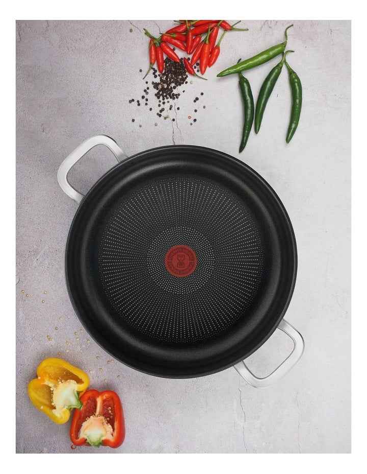 Specialty Premium Hard Anodised Induction Non-Stick Chef Pan with Lid 30cm in Black