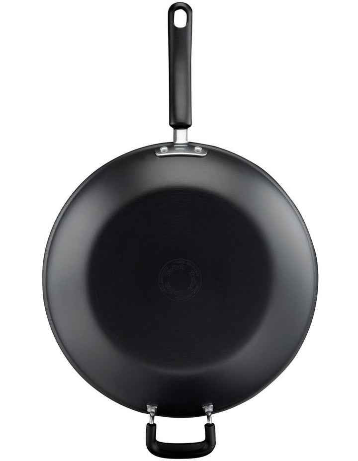 Specialty Hard Anodised Non-Stick Wok 32cm with Lid in Black