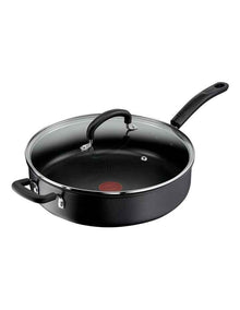 Specialty Hard Anodised Non-Stick Sautepan with Lid 30cm in Black