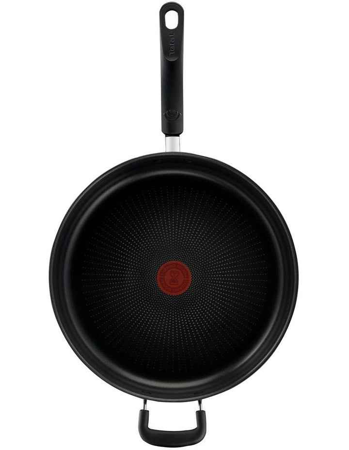 Specialty Hard Anodised Non-Stick Sautepan with Lid 30cm in Black