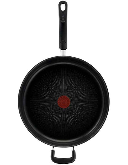 Specialty Hard Anodised Non-Stick Sautepan with Lid 30cm in Black