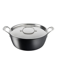 Induction Non-Stick Hard Anodised Big Batch Pan with Lid 30cm/7.2L in Grey