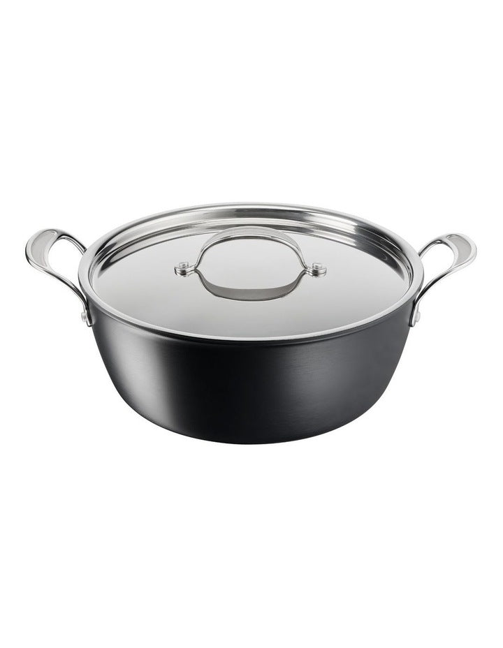 Induction Non-Stick Hard Anodised Big Batch Pan + Lid 30cm/7.2L in Grey