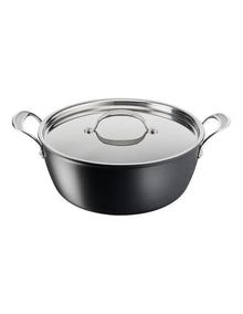 Induction Non-Stick Hard Anodised Big Batch Pan + Lid 30cm/7.2L in Grey