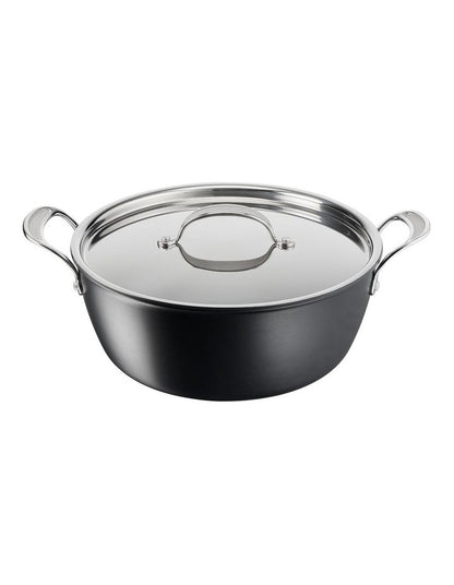 Induction Non-Stick Hard Anodised Big Batch Pan + Lid 30cm/7.2L in Grey