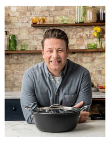 Induction Non-Stick Hard Anodised Big Batch Pan with Lid 30cm/7.2L in Grey