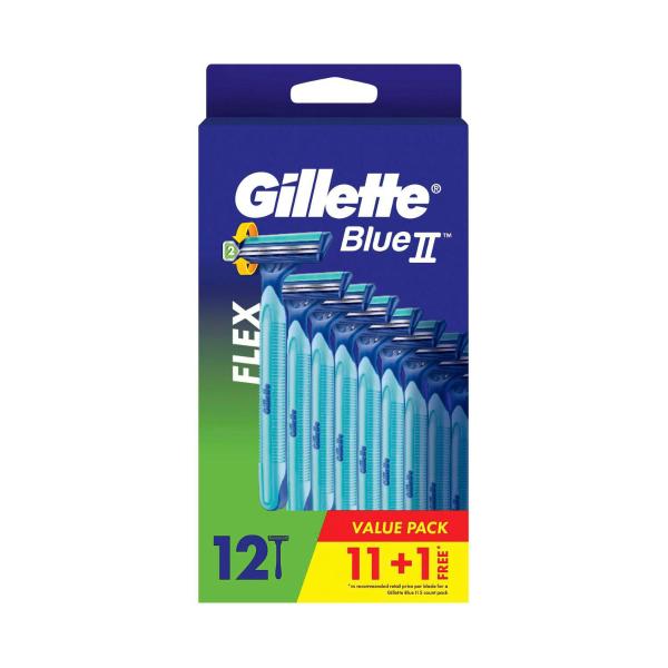 GILLETTE BLUE 2 DISPOSABLE RAZORS 12 PACK