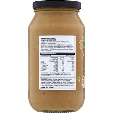 Woolworths Satay Simmer Sauce 500g