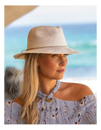 Avoca Flexibraid Fedora Hat in Oatmeal