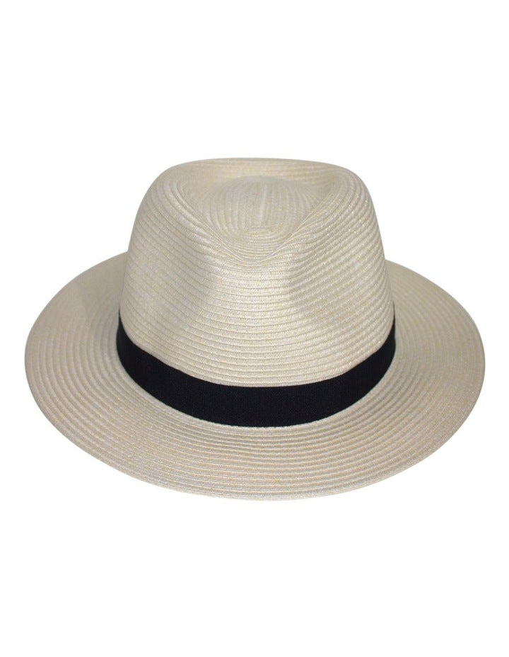 Pana Mate Flexibraid Fedora Hat in Ivory