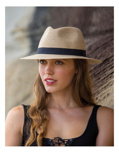 Pana Mate Flexibraid Fedora Hat in Natural