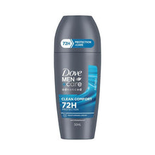 DOVE MEN ADVANCED DEODORANT ROLL ON 72HR ANTIPERSPIRANT CLEAN COMFORT 50ML