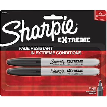 Sharpie Permanent Marker Pens Extreme Fine Tip Black 2 pack