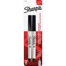 Sharpie Permanent Marker Pens Ultra Fine Black 2 pack