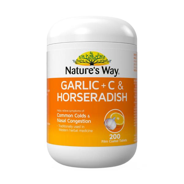 NATURE'S WAY GARLIC + C & HORSERADISH 200PK