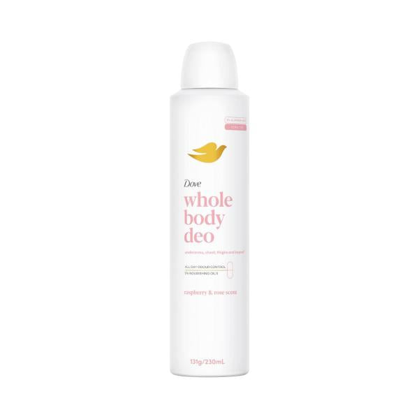 DOVE WOMEN WHOLE BODY DEODORANT SPRAY RASPBERRY ROSE 230ML