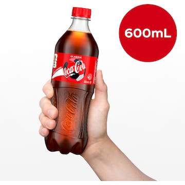 Coca-Cola Classic Soft Drink Bottle 600mL