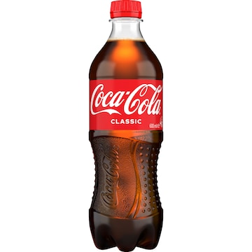 Coca-Cola Classic Soft Drink Bottle 600mL