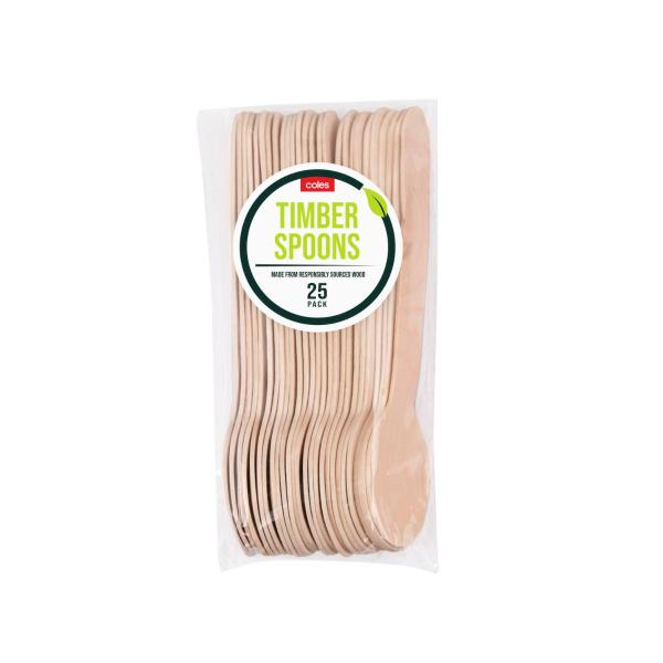 COLES TIMBER SPOONS