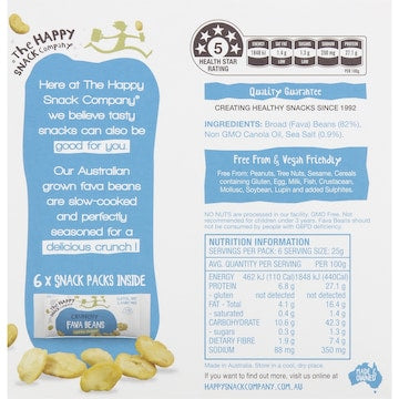 The Happy Snack Company Roasted Fava Beans Lightly Salted 6 pack
