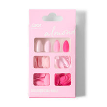 OXX Cosmetics 100 Pack Artificial Nails with Adhesive - Almond Shape, Pink
