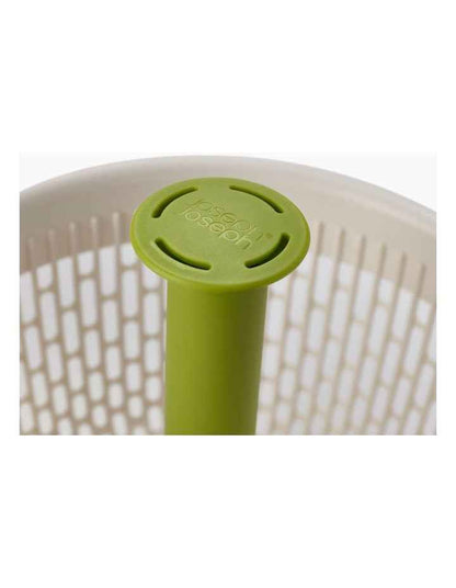 Spindola In-sink Salad Spinning Colander in White/Green