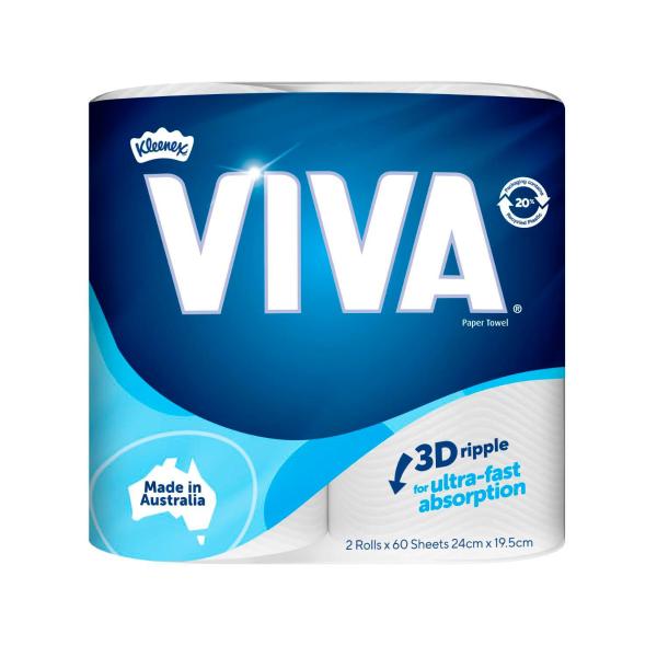 VIVA PAPER TOWEL:WHITE:.:2 PACK